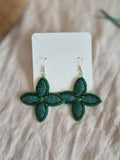 Green Star | Porcupine Quill Earrings